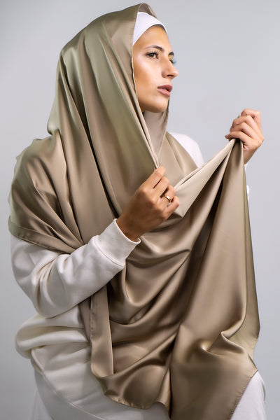 Satin Hijab | Vintage Gold