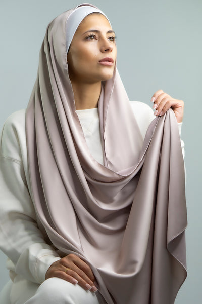 Satin Hijab | Nude Velvet