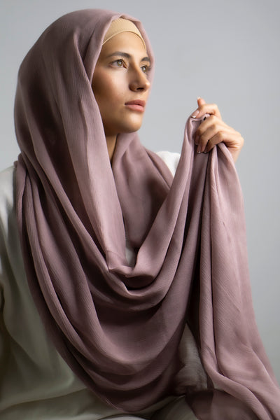 Cotton Crêpe Hijab | Pink Mauve