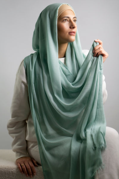 Cotton Crêpe Hijab | Celeste