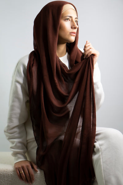 Cotton Crêpe Hijab | Redwood