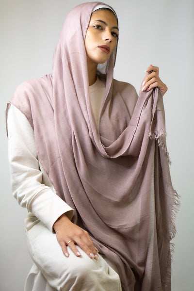 Cotton Crêpe Hijab | Nude Mauve