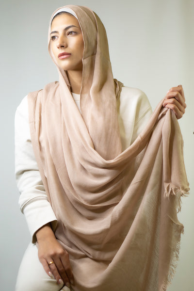 Cotton Crêpe Hijab | Seashell