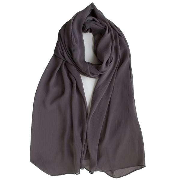 Crinkle Chiffon Hijab |  Natural Linen, Khaki Tint , Slate Shadow - Mai Official