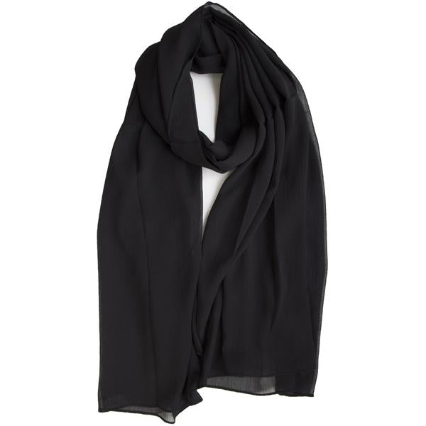 Crinkle Chiffon Hijab | Black, Charcoal, Navy, Grey Heather - Mai Official
