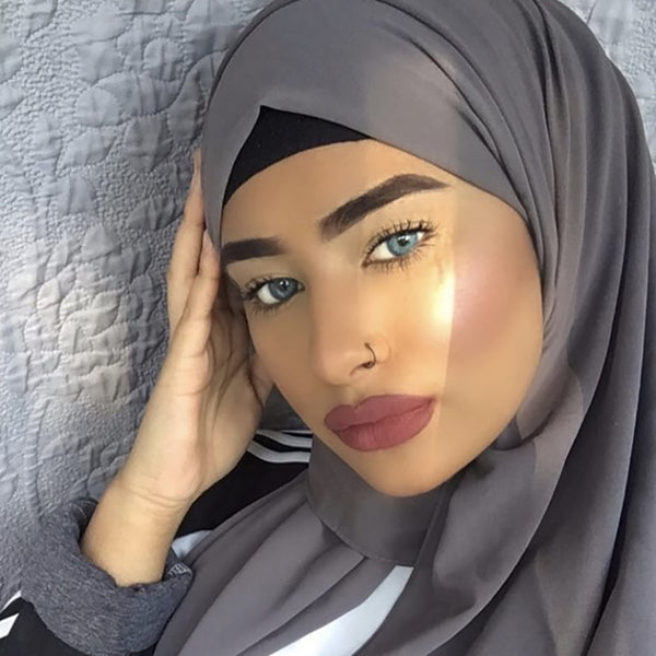 Soft Chiffon Crepe Hijab | Black, Ink , Denim & Graphite - Mai Official